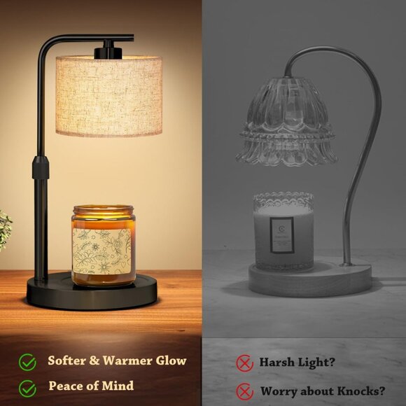 Candle Warmer Lamp with Timer Dimmer, Height Adjustable Electric Candle Lamp War - Picture 6 of 7
